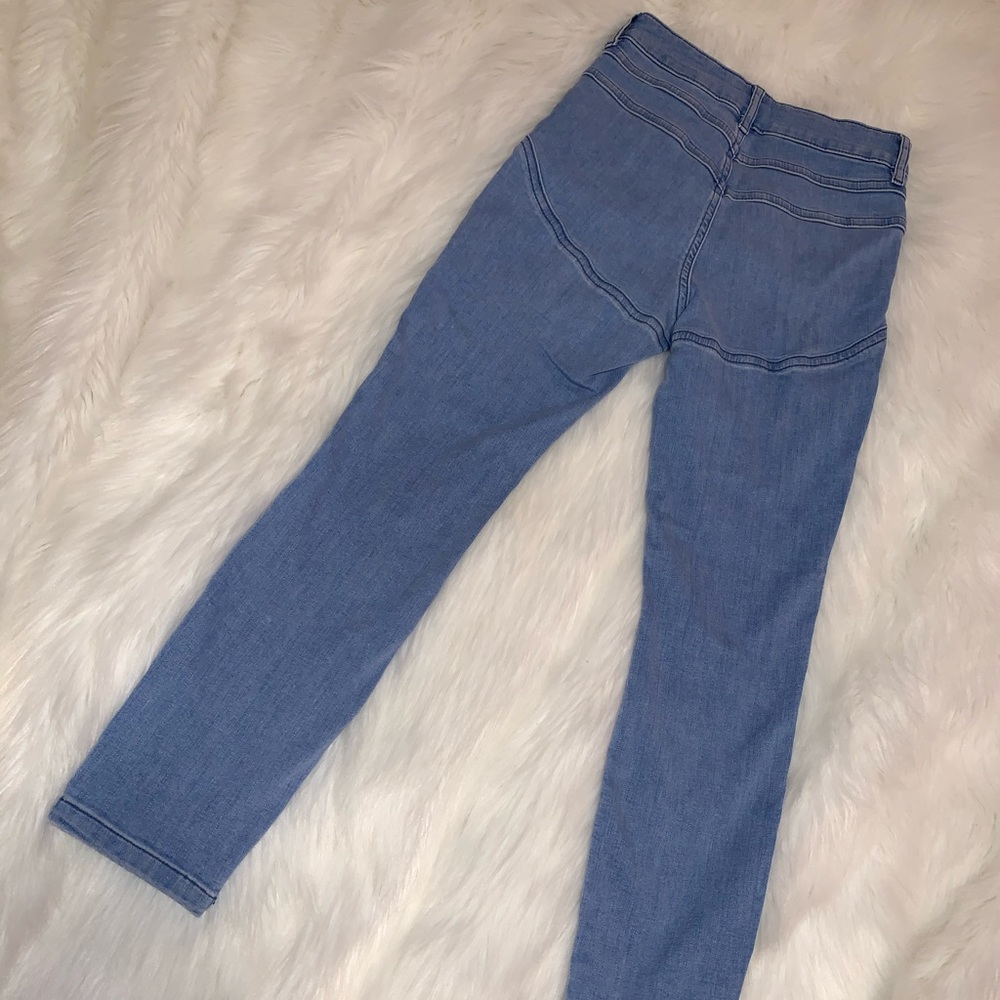 ASOS light wash pocketless skinny jeans